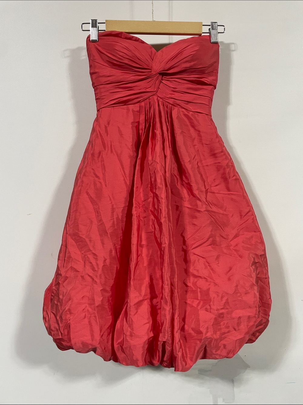 Strapless Red Party Bubble Hem Dress
